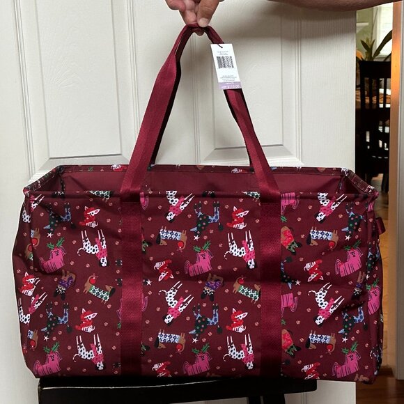 VERA BRADLEY HOLIDAY HOUNDS OVERSIZED CAR TOTE:NWT DOGS - Picture 5 of 13